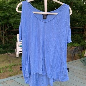 Calvin Klein cold shoulder blue top